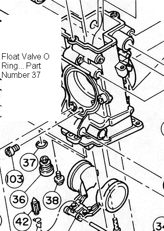 101106 - Keihin FCR Carb 3.8 Fuel Valve 'O' Ring